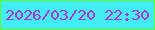 文字の大きさ：3、枠の色：5efc2e、背景の色：41edf0、文字の色：b232ca 無料ブログパーツのブログ時計