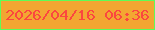 文字の大きさ：3、枠の色：5efc58、背景の色：f3a632、文字の色：fb473f 無料ブログパーツのブログ時計