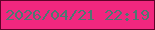 文字の大きさ：3、枠の色：5f0229、背景の色：f1277f、文字の色：4d7871 無料ブログパーツのブログ時計