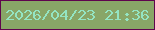 文字の大きさ：1、枠の色：5f044d、背景の色：88a667、文字の色：94e5c3 無料ブログパーツのブログ時計