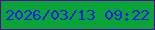 文字の大きさ：3、枠の色：5f049c、背景の色：09a437、文字の色：091cec 無料ブログパーツのブログ時計