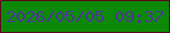 文字の大きさ：3、枠の色：5f051e、背景の色：0c8a07、文字の色：4d3598 無料ブログパーツのブログ時計
