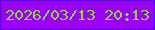 文字の大きさ：4、枠の色：5f06dc、背景の色：9a01fa、文字の色：8dd83c 無料ブログパーツのブログ時計