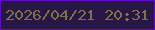 文字の大きさ：2、枠の色：5f09ca、背景の色：281645、文字の色：7d714c 無料ブログパーツのブログ時計