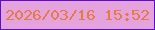 文字の大きさ：1、枠の色：5f0bca、背景の色：e4a3dd、文字の色：e67a45 無料ブログパーツのブログ時計