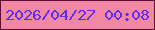 文字の大きさ：2、枠の色：5f0c3b、背景の色：f188a3、文字の色：602cf0 無料ブログパーツのブログ時計