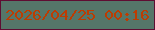 文字の大きさ：1、枠の色：5f0d32、背景の色：557669、文字の色：bc3c02 無料ブログパーツのブログ時計