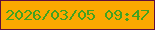 文字の大きさ：5、枠の色：5f0d3d、背景の色：fba800、文字の色：42a221 無料ブログパーツのブログ時計