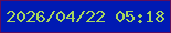 文字の大きさ：5、枠の色：5f0d5b、背景の色：001ab3、文字の色：a7d55f 無料ブログパーツのブログ時計