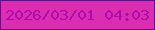文字の大きさ：1、枠の色：5f0d8e、背景の色：d82eaf、文字の色：b108af 無料ブログパーツのブログ時計