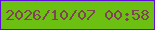 文字の大きさ：2、枠の色：5f0dd8、背景の色：6bc012、文字の色：804355 無料ブログパーツのブログ時計