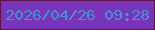 文字の大きさ：4、枠の色：5f1045、背景の色：7835bb、文字の色：4991cb 無料ブログパーツのブログ時計