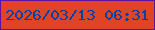 文字の大きさ：5、枠の色：5f1199、背景の色：df4425、文字の色：0441a7 無料ブログパーツのブログ時計