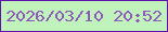 文字の大きさ：2、枠の色：5f11aa、背景の色：c0f2bc、文字の色：9059b9 無料ブログパーツのブログ時計