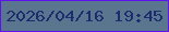 文字の大きさ：4、枠の色：5f12f1、背景の色：59768e、文字の色：1c2c6e 無料ブログパーツのブログ時計