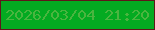 文字の大きさ：1、枠の色：5f161a、背景の色：04aa21、文字の色：4ab53f 無料ブログパーツのブログ時計