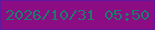 文字の大きさ：3、枠の色：5f18a0、背景の色：8c0d83、文字の色：1c7b6a 無料ブログパーツのブログ時計