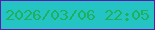 文字の大きさ：4、枠の色：5f18af、背景の色：24c4c4、文字の色：1eb05c 無料ブログパーツのブログ時計
