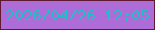 文字の大きさ：2、枠の色：5f1930、背景の色：ae6cd8、文字の色：20bfc4 無料ブログパーツのブログ時計