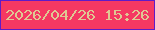 文字の大きさ：3、枠の色：5f1bc7、背景の色：f53862、文字の色：dfc893 無料ブログパーツのブログ時計