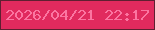 文字の大きさ：4、枠の色：5f1f31、背景の色：e12a5e、文字の色：fb75a1 無料ブログパーツのブログ時計
