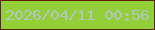 文字の大きさ：4、枠の色：5f2007、背景の色：93d038、文字の色：b0c5c5 無料ブログパーツのブログ時計