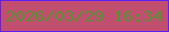 文字の大きさ：4、枠の色：5f20fc、背景の色：c24e6f、文字の色：549432 無料ブログパーツのブログ時計