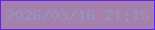 文字の大きさ：3、枠の色：5f23f6、背景の色：a480ab、文字の色：9294c6 無料ブログパーツのブログ時計