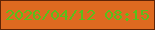 文字の大きさ：1、枠の色：5f2406、背景の色：de6a20、文字の色：59bf1b 無料ブログパーツのブログ時計