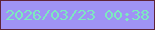 文字の大きさ：1、枠の色：5f2438、背景の色：9f93f5、文字の色：7de9bf 無料ブログパーツのブログ時計