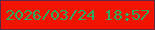 文字の大きさ：5、枠の色：5f2742、背景の色：f21401、文字の色：31a961 無料ブログパーツのブログ時計