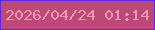 文字の大きさ：3、枠の色：5f27e0、背景の色：bd4978、文字の色：f899ae 無料ブログパーツのブログ時計