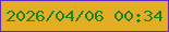 文字の大きさ：1、枠の色：5f28c2、背景の色：e3ae24、文字の色：1f8216 無料ブログパーツのブログ時計
