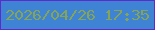 文字の大きさ：5、枠の色：5f29cb、背景の色：3f84d4、文字の色：86a456 無料ブログパーツのブログ時計