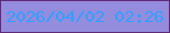 文字の大きさ：2、枠の色：5f2a79、背景の色：948cdd、文字の色：339eff 無料ブログパーツのブログ時計