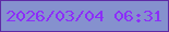 文字の大きさ：2、枠の色：5f2aa6、背景の色：8591ce、文字の色：8c2ef8 無料ブログパーツのブログ時計