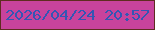 文字の大きさ：3、枠の色：5f2c20、背景の色：c8439c、文字の色：3456b4 無料ブログパーツのブログ時計