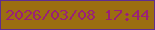 文字の大きさ：3、枠の色：5f2d91、背景の色：9b6e11、文字の色：9a2077 無料ブログパーツのブログ時計
