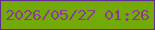 文字の大きさ：1、枠の色：5f2d93、背景の色：73aa07、文字の色：8a3c8d 無料ブログパーツのブログ時計