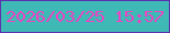文字の大きさ：3、枠の色：5f30ae、背景の色：3fb9b5、文字の色：ec43c4 無料ブログパーツのブログ時計