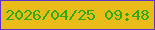 文字の大きさ：1、枠の色：5f32ca、背景の色：eabc19、文字の色：2aac12 無料ブログパーツのブログ時計