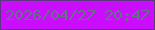 文字の大きさ：4、枠の色：5f3583、背景の色：cb0dfe、文字の色：657286 無料ブログパーツのブログ時計