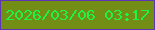 文字の大きさ：3、枠の色：5f35b6、背景の色：738e15、文字の色：20f348 無料ブログパーツのブログ時計
