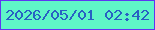 文字の大きさ：3、枠の色：5f35f2、背景の色：5ff5c7、文字の色：2861c3 無料ブログパーツのブログ時計