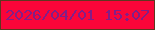 文字の大きさ：1、枠の色：5f3720、背景の色：fa0539、文字の色：821e88 無料ブログパーツのブログ時計