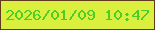 文字の大きさ：1、枠の色：5f3b1f、背景の色：dbf03e、文字の色：4ecd28 無料ブログパーツのブログ時計