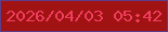 文字の大きさ：1、枠の色：5f3e89、背景の色：a11213、文字の色：f03e5e 無料ブログパーツのブログ時計