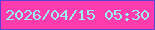 文字の大きさ：4、枠の色：5f40d4、背景の色：ff3cae、文字の色：9bf1eb 無料ブログパーツのブログ時計