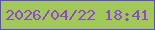 文字の大きさ：5、枠の色：5f41ee、背景の色：a2c958、文字の色：8f48d5 無料ブログパーツのブログ時計