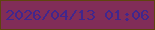 文字の大きさ：5、枠の色：5f440e、背景の色：812d58、文字の色：41268d 無料ブログパーツのブログ時計